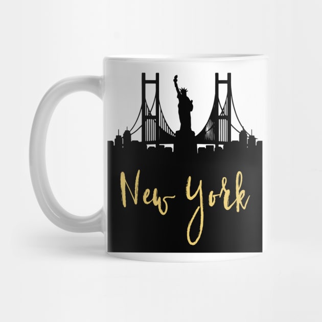 NEW YORK CITY NEW YORK DESIGNER SILHOUETTE SKYLINE ART by deificusArt